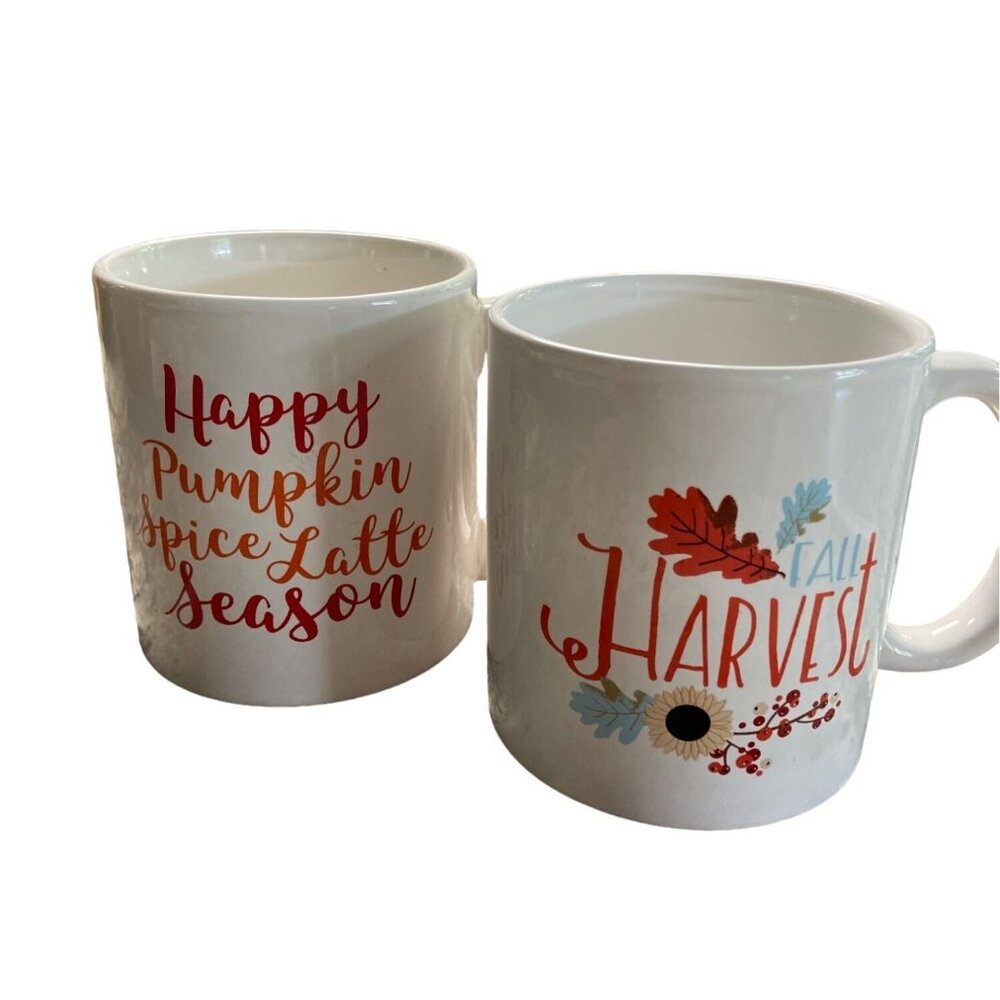 Royal Norfolk Fall Mug Set Pumpkin Spice Harvest Coffee Tea Autumn Decor